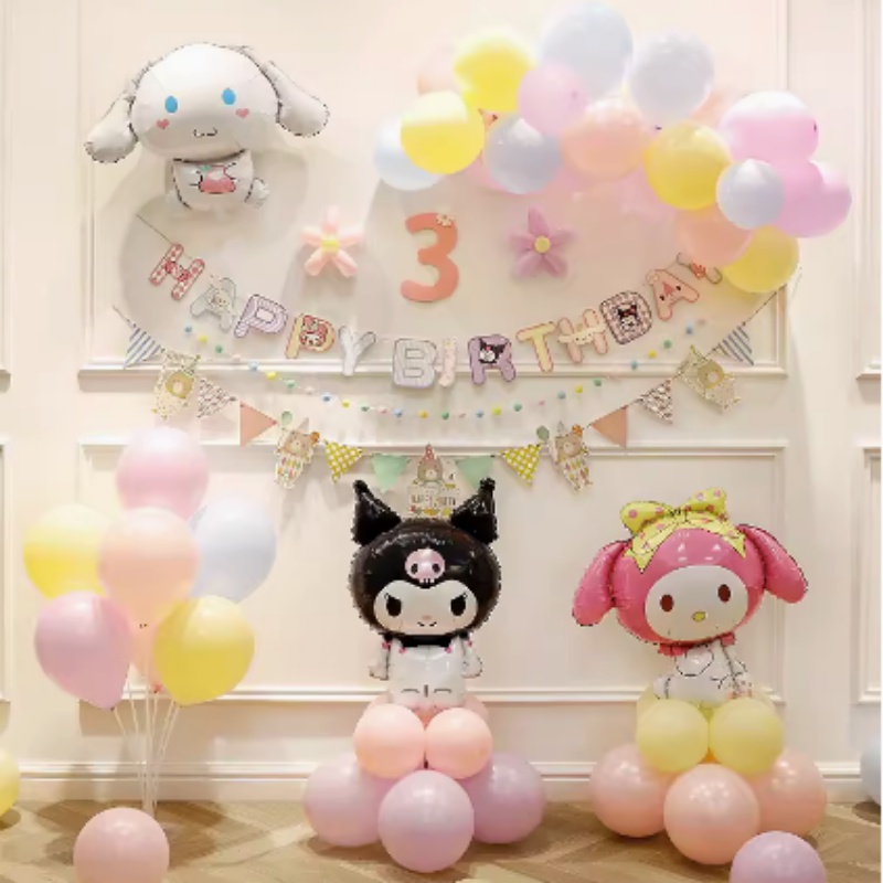 sanrio-ใหม่-ขายดี-ลูกโป่งฟอยล์ฮีเลียม-อลูมิเนียม-ลาย-kuromi-my-melody-cinnamon-3d-สําหรับตกแต่งปาร์ตี้วันเกิดเด็ก