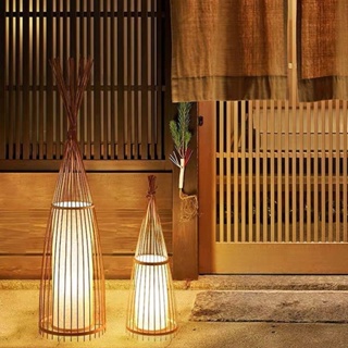 โคมไฟไม้ไผ่ สไตล์จีน สร้างสรรค์ สําหรับตกแต่งห้องนอน ห้องนั่งเล่น ข้างเตียง