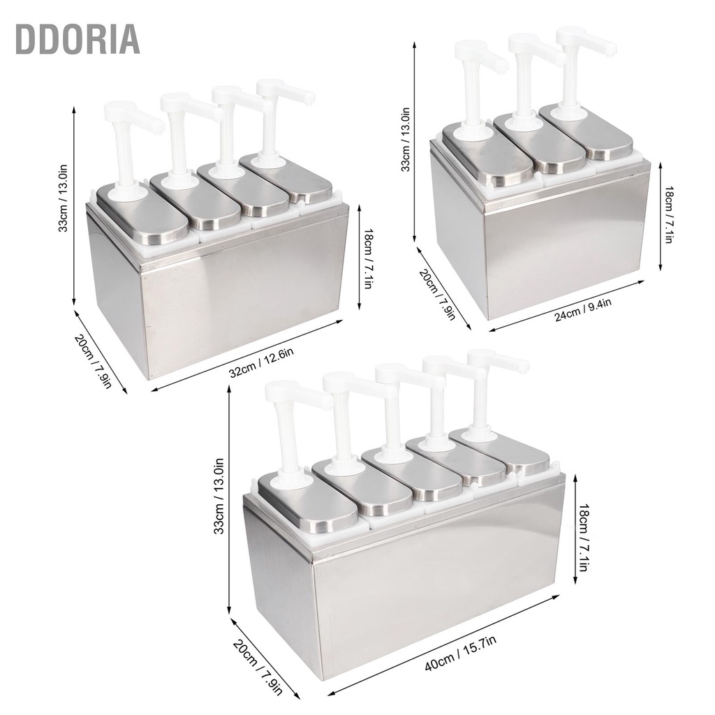 ddoria-เครื่องจ่ายซอส-ปั๊มสลัด-แยม-เครื่องปรุง-ปั๊มบีบพร้อมฐานสำหรับร้านอาหารครัว