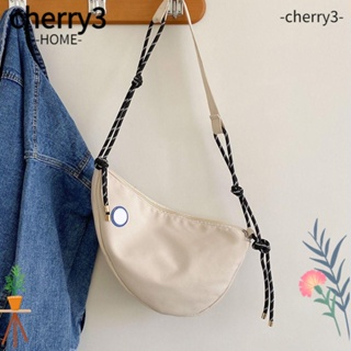 Cherry3 กระเป๋าคาดอก ผ้าไนล่อน สีพื้น น้ําหนักเบา สําหรับผู้หญิง