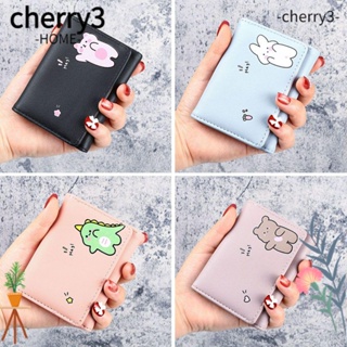 Cherry3 กระเป๋าสตางค์ ใบสั้น ลายสัตว์น่ารัก สําหรับผู้หญิง