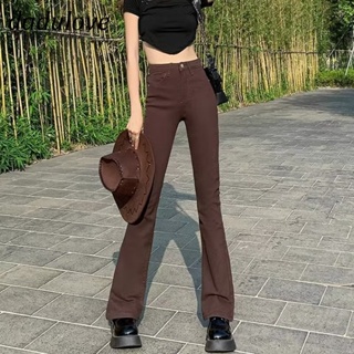 DaDulove💕 New American Ins Retro Thin Section Micro Flared Jeans Niche High Waist Wide Leg Pants Trousers