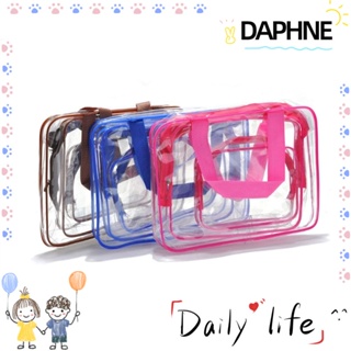 Daphne กระเป๋าเครื่องสําอาง PVC ใส กันน้ํา มีซิป สําหรับผู้หญิง