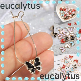 Eucalytus1 จี้รูปผีเสื้อ อัลลอย สําหรับทําสร้อยข้อมือ DIY 10 ชิ้น