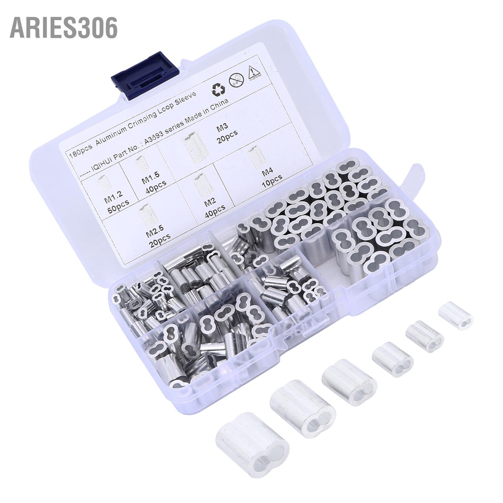 aries306-ชุดปลอกหุ้มสายไฟ-อะลูมิเนียม-6-ขนาด-180-ชิ้น