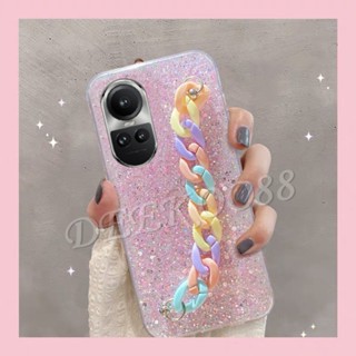 ใหม่ เคสโทรศัพท์มือถือ TPU ลายกลิตเตอร์ สีรุ้ง วิบวับ สําหรับ OPPO Reno 10 Pro Plus 10Pro 10Pro+ A78 A58 4G 5G 2023 Reno10 Pro 2023