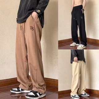 กางเกงกีฬาลําลอง กางเกงผู้ชาย ทรงตรง แฟชั่นฤดูร้อน สไตล์เกาหลี สําหรับผู้ชาย กางเกงขายาวผู้ชาย