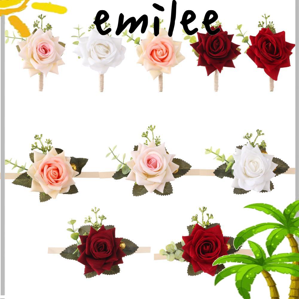 emilee-สร้อยข้อมือดอกไม้ประดิษฐ์-แบบผูกเชือก-เหมาะกับงานพรอม-งานแต่งงาน-ปาร์ตี้เต้นรํา-เพื่อนเจ้าสาว-แฟชั่นสําหรับเพื่อนเจ้าสาว