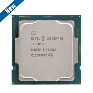 ใหม่ โปรเซสเซอร์ CPU Intel core i3 10105 3.7GHz 4-core 8-thread L2 = 1M L3 = 6M 65W LGA 1200 ไม่มีพัดลม 8X8B