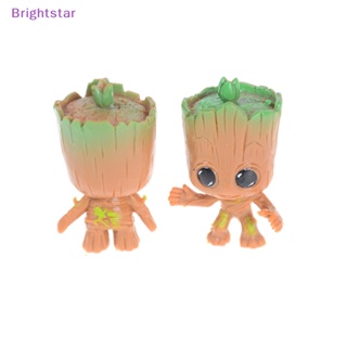Brightstar ใหม่ ตุ๊กตาฟิกเกอร์ Guardians of the Baby Groot PVC ของเล่นสําหรับเด็ก 4 ชิ้น