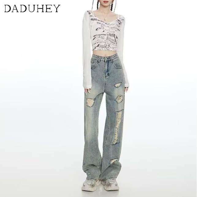 daduhey-womens-new-korean-style-high-waist-slimming-ins-slimming-holes-fashion-jeans-casual-pants