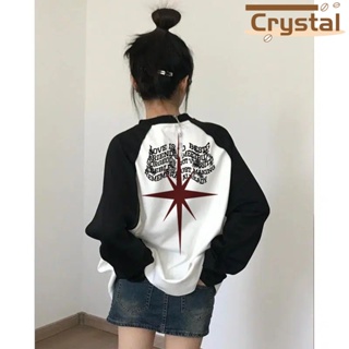 Crystal เสื้อผ้าผู้ญิง แขนยาว เสื้อฮู้ด คลุมหญิง สไตล์เกาหลี แฟชั่น 2023 NEW Style 081208