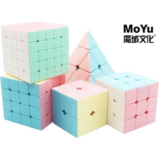 Moyu ลูกบาศก์มายากล 2x2 3x3 4x4 5x5 Pyraminx Macaron Speed Cube Stickerless Magic Cube Puzzles ของเล่น