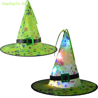 Daydayto หมวกแม่มดเรืองแสง พร้อมไฟ LED สําหรับปาร์ตี้ฮาโลวีน กลางแจ้ง