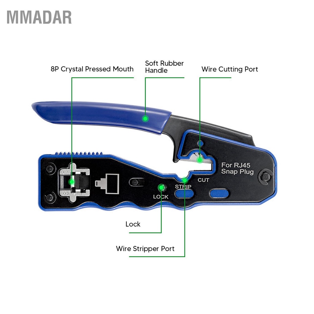 mmadar-ผ่านอีเธอร์เน็ต-crimper-rj45-cat6-ผ่านรู-ผ่านชุดเครื่องตัด