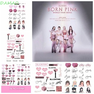 สติกเกอร์รอยสักชั่วคราว ลาย Blackpink JENNIE Blackpink สีดํา สีชมพู กันน้ํา ทําความสะอาดง่าย