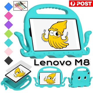เคสโทรศัพท์มือถือ EVA กันกระแทก ลายปลาหมึก พร้อมสายคล้องไหล่ และขาตั้ง สําหรับ Lenovo Tab M8 TB-8505F TB-8505X M8 (2nd Gen) TB-8705F (FHD) M8 (3rd Gen) TB-8506F