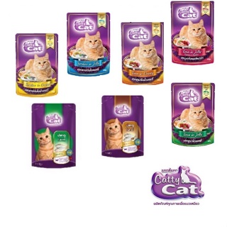 1 ซอง อาหารแมว catty cat แบบเปียก ซอง 80 g.