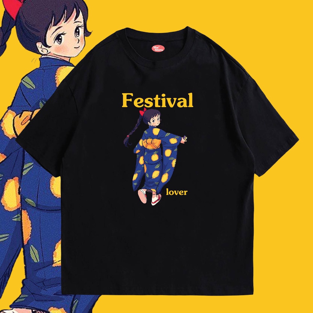 พร้อมส่ง-เสื้อ-fastival-ผ้าcotton-100-มีสองสี-ทั้งทรงปกติและ-oversize