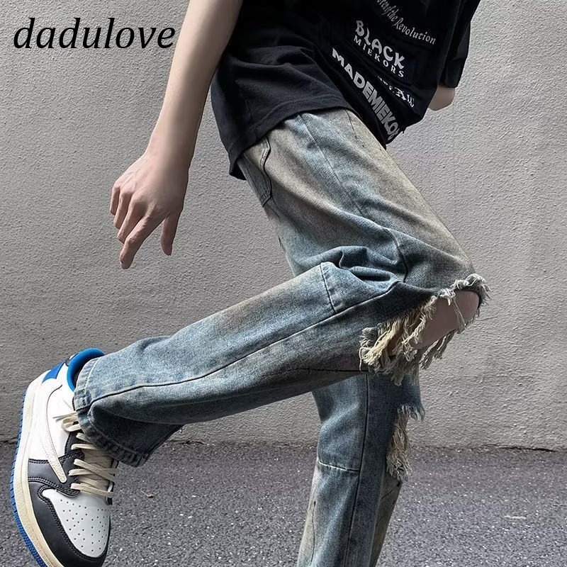 dadulove-new-american-street-retro-womens-ripped-jeans-high-waist-loose-wide-leg-pants-large-size-trousers