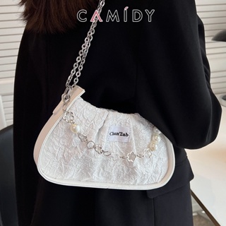 Camidy กระเป๋าใบเล็กยอดนิยมของผู้หญิงเนื้อใหม่ตรงทั้งหมดออกแบบกระเป๋า Messenger พับถุงรักแร้เมฆ