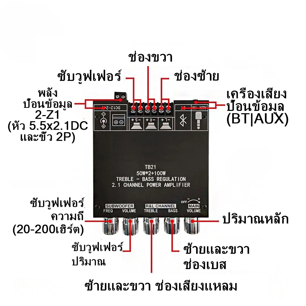 แอมป์จิ๋ว-zk-tb21-แอมจิ๋ว-บลูทู-ธ-5-0-ซับวูฟเฟอร์เครื่องขยายเสียง-กำลังขับ-2-50w-ซัพ-100w-ซิฟ-tpa3116d2-ระบบ-2-1ch