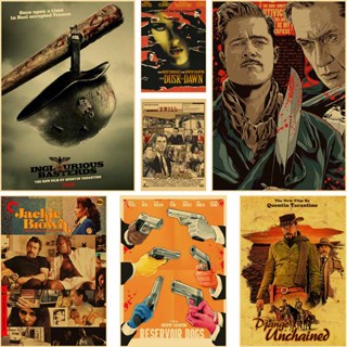 สติกเกอร์โปสเตอร์ Quentin Tarantino กระดาษคราฟท์ ขนาด 42X30 ซม. สไตล์เรโทร สําหรับตกแต่งผนังบ้าน ห้องนั่งเล่น