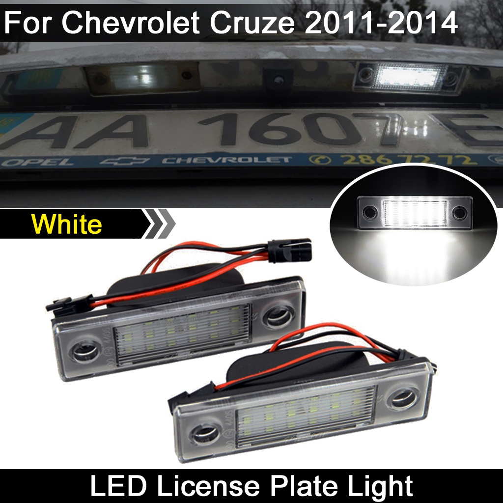 หลอดไฟ-led-ความสว่างสูง-สีขาว-สําหรับติดป้ายทะเบียนรถยนต์-chevrolet-cruze-2011-2012-2013-2014-2-ชิ้น