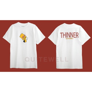 พร้อมส่ง ผ้าฝ้ายบริสุทธิ์ QWT69-2 THINNER WHITE ขาว T-shirt