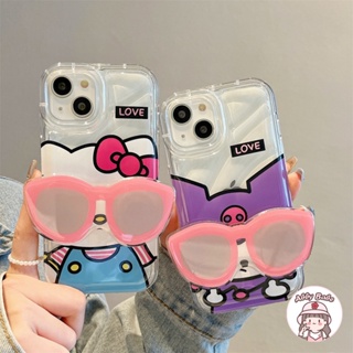 IPhone 14 Pro Max Phone Casing Ins Fashion Handsome Pink SunGlass Kitty Clear Soft TPU IPhone 11 Case Bumper Dirt Resistant Compatible for IPhone 12 11 Pro Max X 7Plus