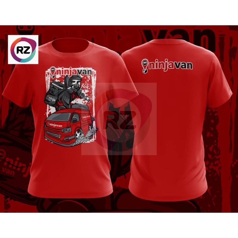 เสื้อยืด-ผ้าไมโครไฟเบอร์-พิมพ์ลาย-ninjavan-สีแดง-ไซซ์-xs-3xl