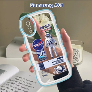 สําหรับ Samsung Galaxy A01 A11 M11 A21S A31 A51 A71 เคสโทรศัพท์มือถือแบบนิ่ม กันกระแทก กันรอยกล้อง ลายนักบินอวกาศ แฟชั่น