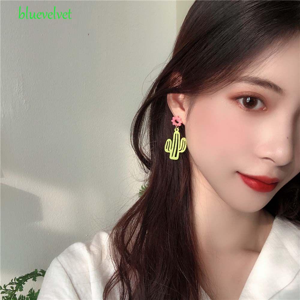 bluevelvet-ต่างหูอะคริลิค-เรซิ่น-รูปต้นกระบองเพชร-เรขาคณิต-น่ารัก-โรแมนติก