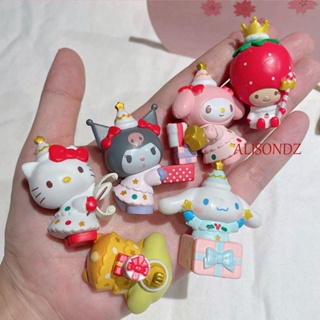 Alisondz Kawaii Anime My Melody Kuromi โมเดลตุ๊กตาของเล่นสําหรับเด็กผู้หญิง 6ชิ้น/ชุด