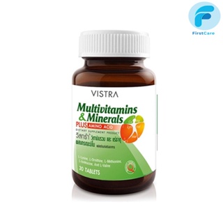 (แพ็คคู่)VISTRA Multivitamins &amp; Minerals Amino (30 Tablets) 48 กรัม [ First Care ]