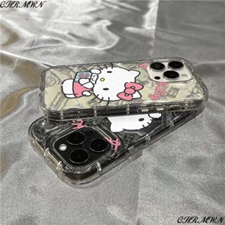 เคสโทรศัพท์มือถือ แบบนิ่ม ลายแมว KITTY กันกระแทก สําหรับ Apple Iphone 1378 11 14pro 12max HWUK