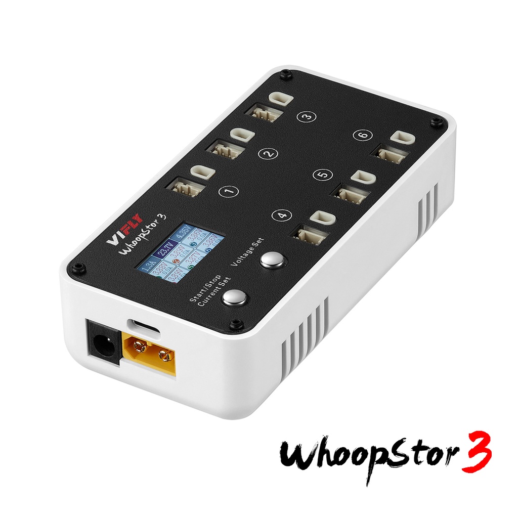 ใหม่-vifly-whoopstor-3-v3-ที่ชาร์จแบตเตอรี่-6-พอร์ต-1s-lipo-สําหรับ-fpv-tinywhoop-4-2v-4-35v-bt2-0-ph2-0