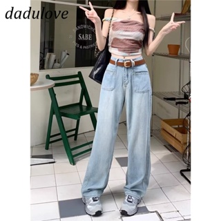 DaDulove💕 New Korean Version of INS Retro Washed Jeans Niche High Waist Loose Wide Leg Pants Trousers