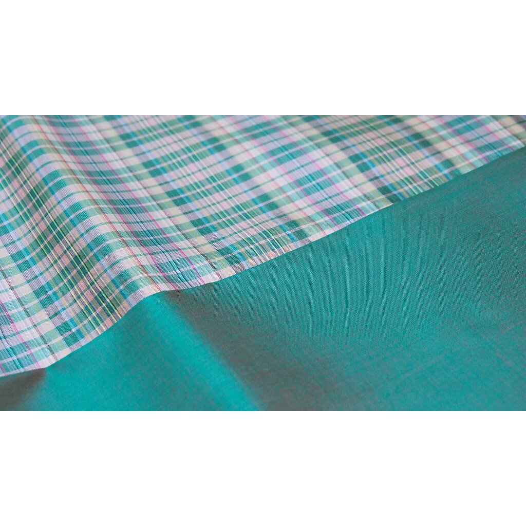 ผ้าพื้น-ซิ่น-ผ้าไหมลายสก็อต-ไหมแท้-ขนาด-1x4-หลา-ลาย-พื้น-สีละ-2หลา-เฉดสีเขียว-รหัส-a90-ct100629