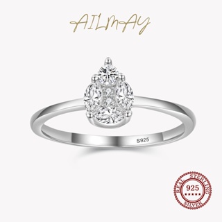 Ailmay ใหม่ ขายดี แหวนเงินแท้ 925 รูปหยดน้ํา โรแมนติก เครื่องประดับแฟชั่น สําหรับผู้หญิง งานแต่งงาน