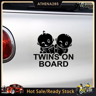 [COD]➤สติกเกอร์ Twins on Board กันน้ํา สําหรับติดตกแต่งหน้าต่างรถยนต์