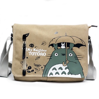 กระเป๋าสะพายไหล่ ผ้าฝ้ายแท้ ลายการ์ตูนอนิเมะ Hayao Miyazaki My Neighbor Totoro เหมาะกับโรงเรียน