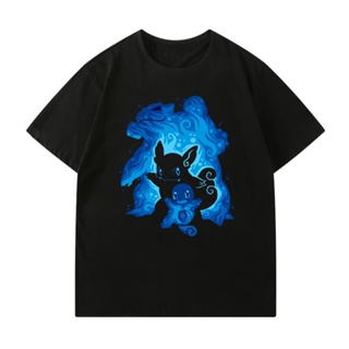 Hot！ เสื้อยืดแขนสั้นน่ารักอินเทรนด์ Pokemon - Wartortle และ Squirtle ใส่สบายและทนทาน chic