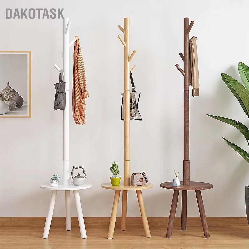 dakotask-ราวตากผ้าไม้เนื้อแข็งรอบมุมไม้แขวนเสื้อสวยงามทันสมัยเรียบง่ายสำหรับห้องนั่งเล่น