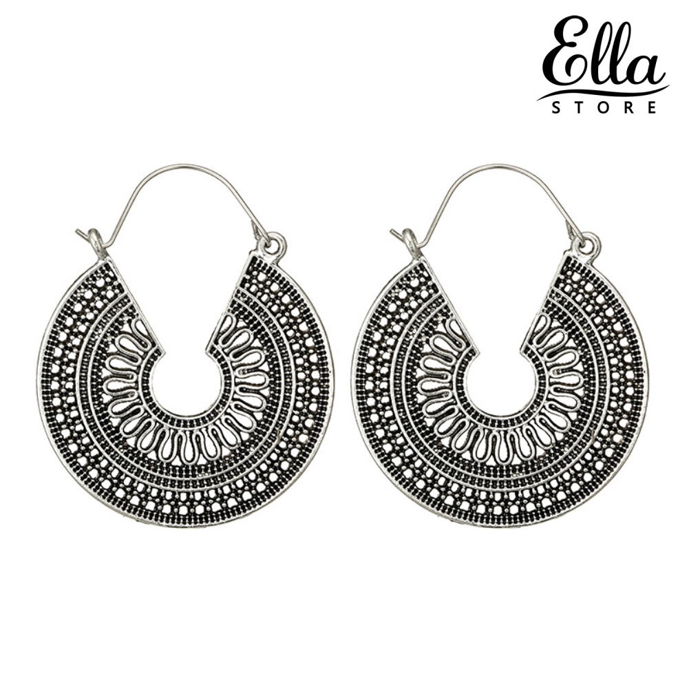 ellastore123-ต่างหูห่วงกลวง-รูปตัว-c-สไตล์วินเทจ-เครื่องประดับผับ-ผับ-ค็อกเทล-ปาร์ตี้-ของขวัญ-สําหรับผู้หญิง