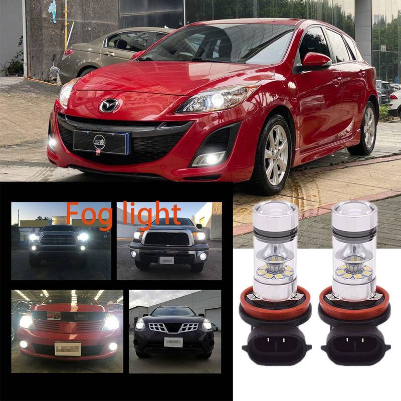 ชุดแปลงหลอดไฟตัดหมอก LED H11 6000K สีขาว สําหรับ MAZDA 3 (BM, BN) 2013