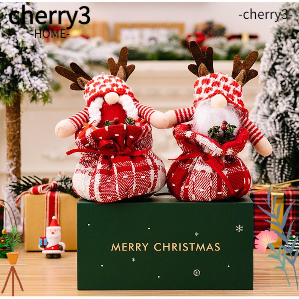 cherry3-ตุ๊กตากวางเอลฟ์-ไร้หน้า-งานฝีมือ-สําหรับตกแต่งบ้าน-เทศกาลคริสต์มาส