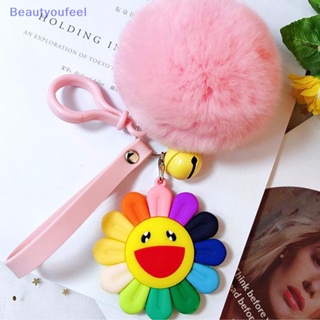[Beautyoufeel] พวงกุญแจอะคริลิค จี้ดอกไม้ยิ้มน่ารัก หลากสี เครื่องประดับ สําหรับผู้หญิง