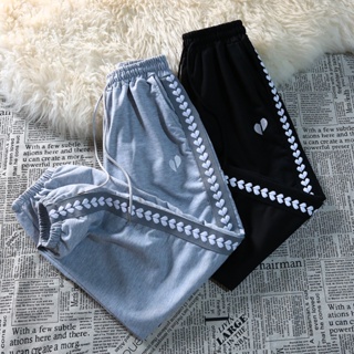 417# Original Quality Embroidered Gray Lounge Pants Womens high waist loose all-match casual leggings