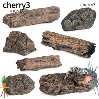 Cherry3 หินจิ๋ว ตอประดิษฐ์ สีน้ําตาล DIY สําหรับตกแต่งบ้านตุ๊กตา